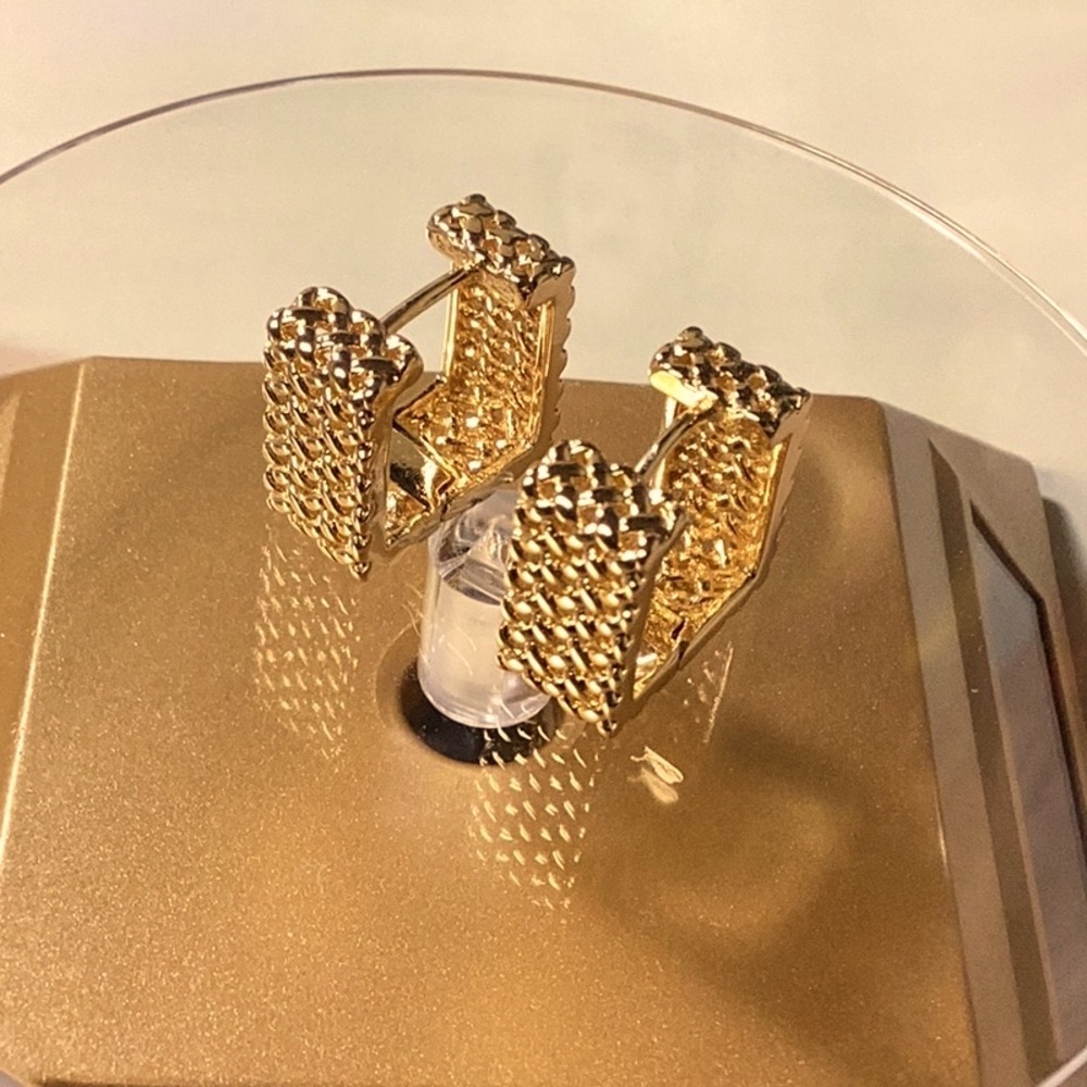 Yellow Gold Plated Braided Earrings